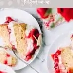 Purple background with text overlay that reads: what can food snobs teach us about eating mindfully? feel good eating. With an image of two plates of cherry sponge cake