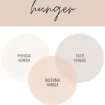 Venn diagram of emotional hunger vs physical hunger vs taste hunger